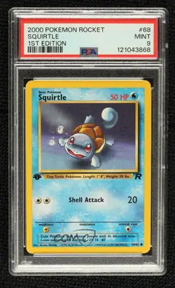Squirtle 1st Ed. Pokemon Team Rocket PSA 9 MINT 2000 - Image 1