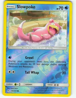 Slowpoke - Reverse Holo - 42/214 Unbroken Bonds - Pokemon TCG - 2019 - Image 1
