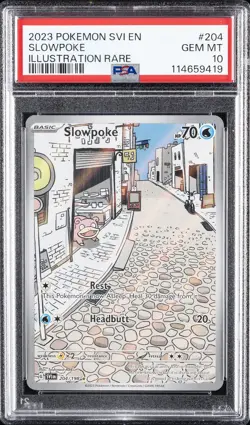 2023 POKEMON SVI EN-SCARLET & VIOLET ILLUSTRATION RARE #204 SLOWPOKE PSA 10 - Image 1