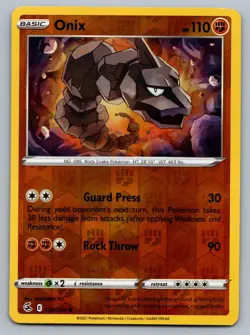2021 Pokemon Fusion Strike Onix 138/264 Reverse Holo NM - Image 1