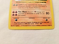 Pokemon 1999 Shadowless Base Set Rare Holo Ninetales 12 (MP) Black Flame Error! - Image 5