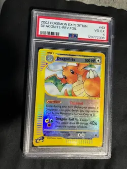 2002 POKEMON EXPEDITION #9 DRAGONITE-REVERSE FOIL PSA 4 - Image 1