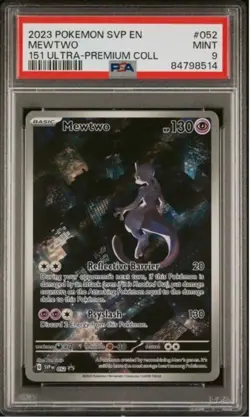 2023 POKEMON SVP EN-SV BLACK STAR PROMO 151 ULTRA-PREM COLL #052 MEWTWO PSA 9 - Image 1