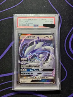 2018 POKEMON SUN & MOON LOST THUNDER #159 LUGIA GX PSA 10 - Image 1