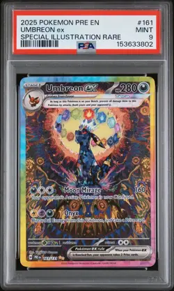 2025 POKEMON PRISMATIC EVOLUTIONS SPECIAL ILLUSTRATION RARE UMBREON EX PSA 9 - Image 1