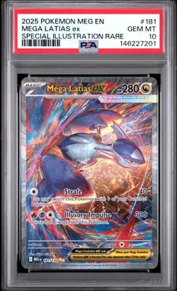 2025 POKEMON MEGA EVOLUTION ILLUSTRATION RARE#181 MEGA LATIAS EX PSA 10 - Image 1