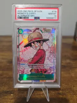 One Piece Monkey D. Luffy OP13-118 Alternate Art PSA 10 Gem Mint Alt Art - Image 1