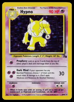Pokemon Card - Hypno Fossil 8/62 Holo Rare - Image 1