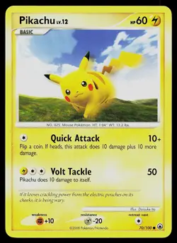Pokemon Card - Pikachu Majestic Dawn 70/100 Common - Image 1