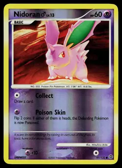 Pokemon Card - Nidoran M Secret Wonders 97/132 Common Reverse Holo - Image 1