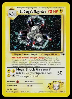 Pokemon Card - Lt. Surge's Magneton Gym Heroes 8/132 Holo Unlimited Holo Rare - Image 1