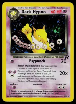 Pokemon Card - Dark Hypno Team Rocket 9/82 Holo Unlimited Holo Rare - Image 1