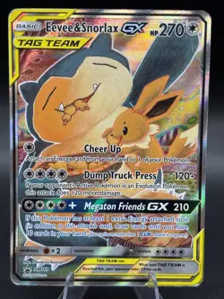Pokemon Eevee & Snorlax GX TAG TEAM Promo Holo Card SM169 SM HP270 English - Image 1