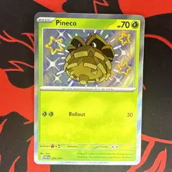 Pokemon Pineco TCG Scarlet & Violet Paldean Fates Holo Shiny Rare Card 099/091 - Image 1