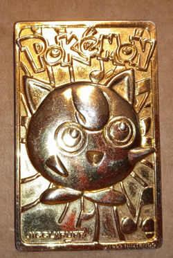 Pokemon 1999 Burger King 23K Gold Plated Card Jigglypuff Card Only - Image 1