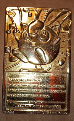 Pokemon 1999 Burger King 23K Gold Plated Card Jigglypuff Card Only - Image 2