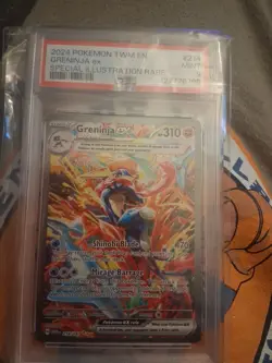 Pokemon TCG Greninja EX Twilight Masquerade Card 214/167 PSA 9 - Image 1