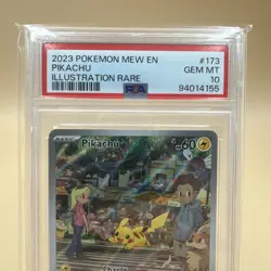 PSA 10 Gem Mint Pikachu 173/165 Scarlet & Violet 151 Illustration Rare Holo Card - Image 2