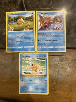 Pokemon Cards X3 Magikarp 2016 XY Evolutions Pokemon Go and Crimson Invasion NM - Image 1