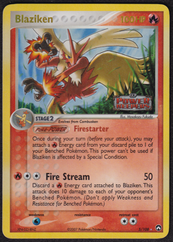 Blaziken 5/108 EX Power Keepers Reverse Holo Stamp NM Pokemon Card - Image 1