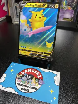 Surfing Pikachu V 008/025 Celebrations Pokemon Card | NM - Image 2