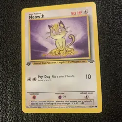 Meowth 56/64 Jungle 1st Edition Pokemon Card Rare TCG Game - Image 1