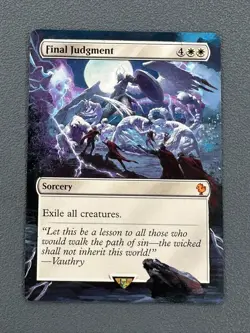 Final Judgment MTG Final Fantasy Commander Hand Painted Borderless Altered Art v - Image 1