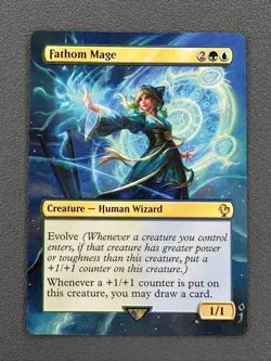 Fathom Mage MTG Final Fantasy Commander Hand Painted Extended Altered Art Jeckho - Image 1
