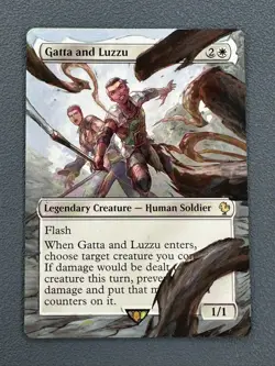 Gatta and Luzzu MTG Final Fantasy Commander Hand Painted Borderless Altered Art - Image 1