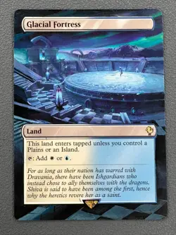 Glacial Fortress MTG Final Fantasy Commander Hand Painted Borderless Altered Art - Image 1