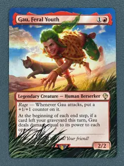 Gau, Feral Youth MTG Final Fantasy Commander Hand Painted Borderless Altered Art - Image 1