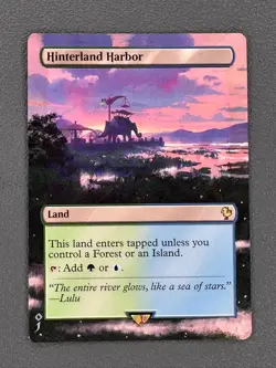 Hinterland Harbor MTG Final Fantasy Commander Hand Painted Altered Art Jeckho - Image 1
