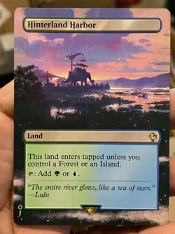 Hinterland Harbor MTG Final Fantasy Commander Hand Painted Altered Art Jeckho - Image 2