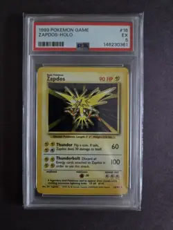 Pokemon TCG Zapdos Base Set Holo Unlimited Rare Card 15/62 PSA 5 - Image 1