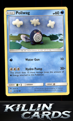 Poliwag 30/149 Pokemon Common SM Base Set Card NM - Image 1