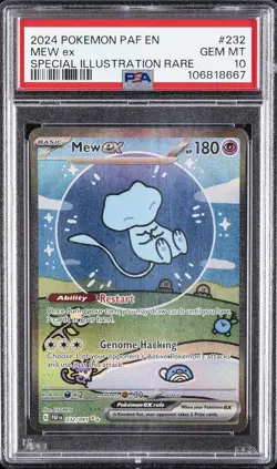 2024 POKEMON PAF EN-PALDEAN FATES SPECIAL ILLUSTRATION RARE #232 MEW EX PSA 10 - Image 1