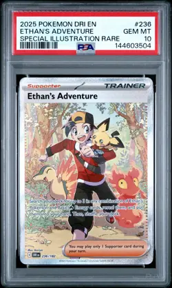 2025 POKEMON DRI EN-DESTINED RIVALS #236 ETHAN'S ADVENTURE PSA 10 - Image 1