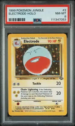 1999 POKEMON JUNGLE #2 ELECTRODE-HOLO PSA 8 - Image 1