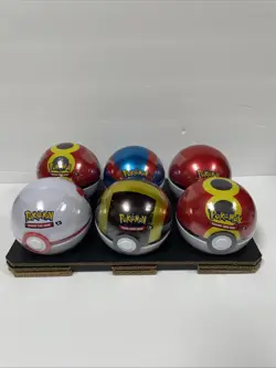 6 x Pokemon TCG Pokeball Tins - 3 Booster Packs Each: Factory Sealed Costco - Image 1