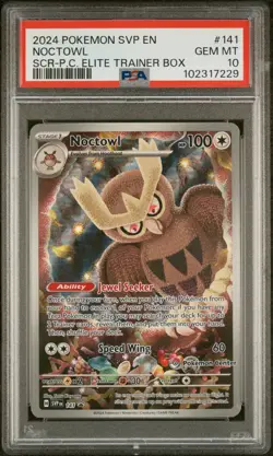 2024 POKEMON STELLAR CROWN POKEMON CENTER NOCTOWL 141 PROMO PSA 10 GEM MINT - Image 1