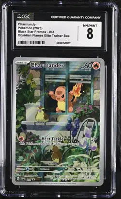 2023 POKEMON SVP EN-SV BLACK STAR PROMO #044 CHARMANDER CGC 8 - Image 1