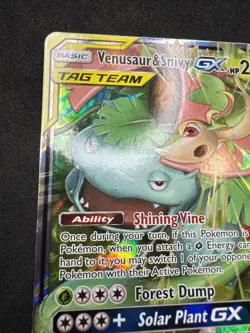 Venusaur & Snivy GX ⭐ 1/236 Holo Rare GX Cosmic Eclipse 2019 Pokemon MP - Image 2