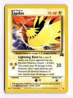 1999 Pokemon Black Star Promo Zapdos WoTC 1999-2000 NM - Image 1