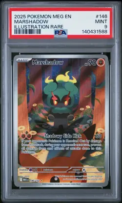 2025 Pokemon Mega Evolutions Marshadow Illustration Rare #146 PSA 9 - Image 1