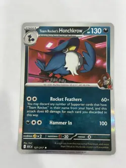 Team Rocket’s Honchkrow 127/217 Holo Rare Ascended Heroes Pokemon TCG NM - Image 1