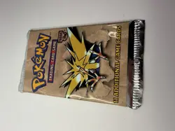 Pokemon WOTC Unlimited Fossil Booster Pack Factory sealed ZAPDOS - Heavy 21.22 - Image 2