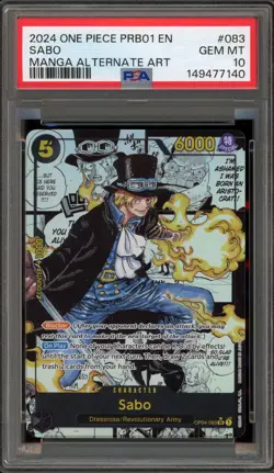 One Piece CCG Sabo PRB01 Manga Alternate Art OP04-083 PSA 10 Gem Mint - Image 1