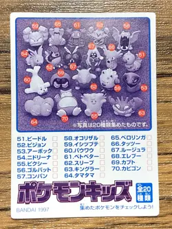 Pokemon Kids' Mini Card Pidgeot Nintendo Bandai Pocket Monsters 1997 Japan - Image 2