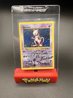JSA Signed Jay Goede Pokemon TCG Shadowless Mewtwo 1999 Rare Card - Image 1