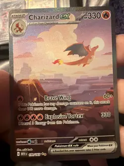 Pokemon TCG Charizard EX Scarlet & Violet 151 Card 199/165 Sir Ultra Rare - Image 1
